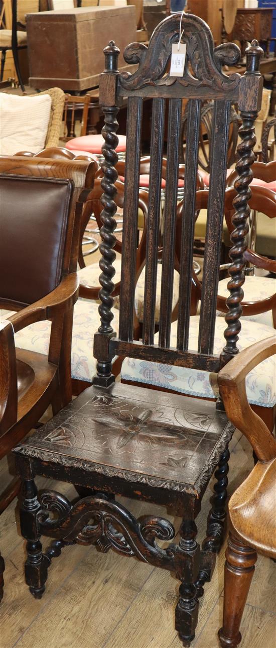 A Carolean oak chair